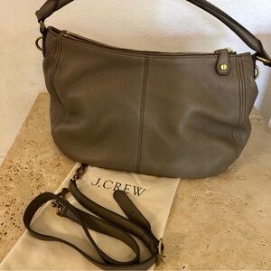 J. Crew Taupe Pebbled Leather Shoulder and Crossbody Bag